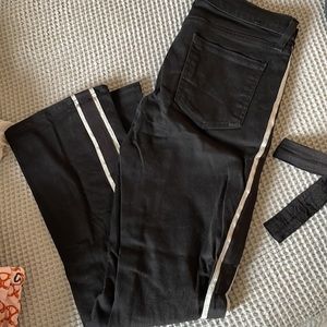 Veronica Beard cropped side stripe metallic pant